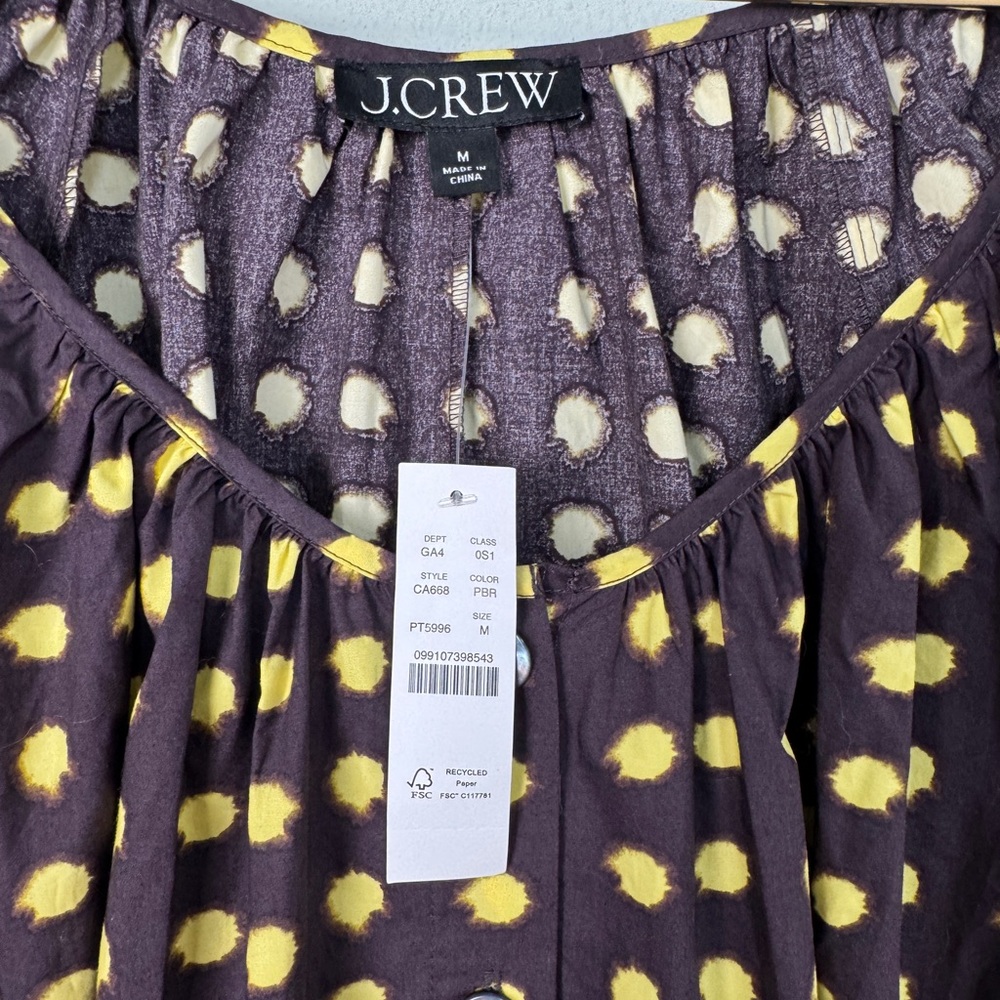 NWT J. Crew Button-up Midi‎ Dress in Dot Cotton Poplin Size Medium Polka Dot - Picture 12 of 16